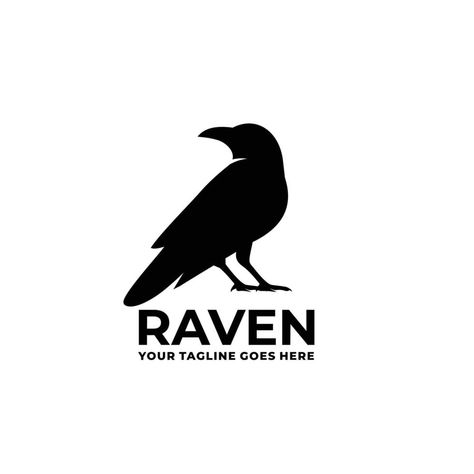 Raven simple flat logo design vector Raven Logo Design, Newspaper Logo, Raven Logo, Flat Logo Design, K Logos, Flat Logo, Logo Banners, Home Logo, Background Banner