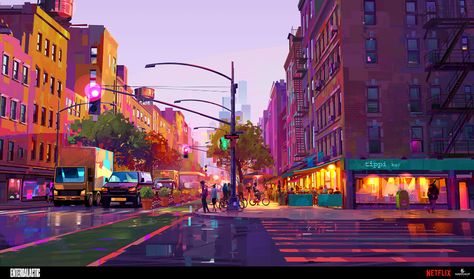 Robh Ruppel, Anime Animation, Swipe File, Scenery Background, City Background, City Illustration, City Landscape, Animation Background, Visual Development