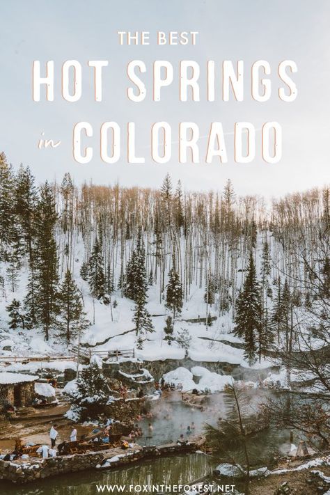 One of the best things to do in Colorado in the winter is soaking up in one of the many amazing hot springs spread around the state. If visiting a natural hot spring is in your travel bucket list, here are some of the best hot springs in Colorado with views! #Colorado #USA Hot Springs In Colorado, Colorado Honeymoon, Colorado Hot Springs, Idaho Springs Colorado, Natural Hot Spring, Things To Do In Colorado, Idaho Springs, North America Travel Destinations, Nevada Travel