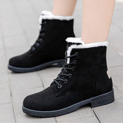 Women Boots Waterproof Winter Shoes Women Snow Boots Platform Keep Warm Ankle Winter Boots with Thick Fur Heels Botas Mujer 2021 Flat Boots For Women, Nude Boots, Mid Heel Boots, Boots Flat, Plastic Heels, Winter Shoes For Women, Buckle Ankle Boots, Winter Ankle Boots, Warm Shoes