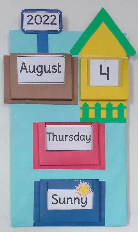 calendar English Exam Papers, Elementary School Bulletin Boards, Classroom Wall Displays, Teaching Calendar, Display Boards For School, Kindergarten Calendar, Dr Seuss Crafts, Preschool Decor, Classroom Charts