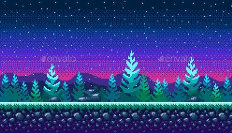 Pixel Art Seamless Background - Backgrounds Game Assets Video Game Backgrounds, Graphic Design Cv, Pixel Art Landscape, Game Wallpaper Iphone, Pixel Art Background, Yearbook Themes, Retro Wallpaper Iphone, Night Background, Pixel Art Games