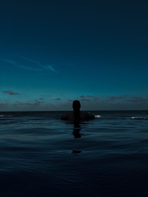 Surfing At Night, Infinity Pool Aesthetic, Night Swimming Aesthetic, Beach At Night Aesthetic, Beach Night Aesthetic, Night Beach Aesthetic, Swimming At Night, Night Time Beach, Nighttime Beach