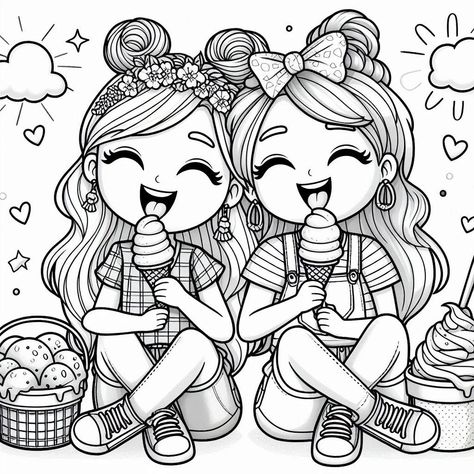 Bff Coloring Pages, Angel Coloring Pages, Infant Toys, Stitch Coloring Pages, Witch Coloring Pages, Print Drawing, Eating Ice Cream, Stitch And Angel, Latest Colour