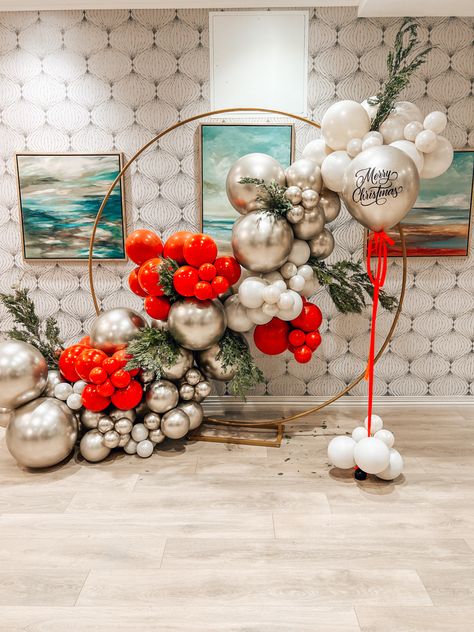 Christmas Party Decor Balloons, Holiday Party Balloon Arch, Xmas Balloon Arch, Holiday Balloon Backdrop, Holiday Party Balloon Garland, Circle Balloon Arch Graduation, Christmas Wedding Balloon Arch, Rustic Christmas Balloon Garland, Xmas Balloon Garland