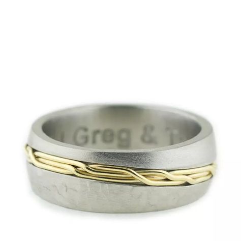 Men's Mixed Metal Wedding Band | Men’s Wedding Rings Mixed Metal Mens Wedding Bands, Mixed Metal Wedding Band, Metal Wedding Rings, Mixed Metal Wedding, Mixed Metal Wedding Rings, Mixed Metals Wedding, Ring Maker, Wedding Band Men, Custom Wedding Ring