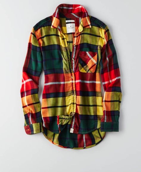 AEO Canyon Boyfriend Flannel, Women's, Yellow Flannel Party, Flannel Shirt Outfit, Yellow Flannel, Flannel Hoodie, Flannel Shirts, Dress Shirts For Women, Mens Outfitters, Flannel Shirt, Cute Fashion