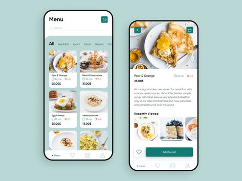 Restaurant Menu Mobile App Design by Phenomenon Studio on Dribbble Resturant Menu, Mobile Restaurant, Ui Design Mobile, Restaurant App, Menu Online, Food Delivery App, Restaurant Menu Design, App Template, App Design Inspiration