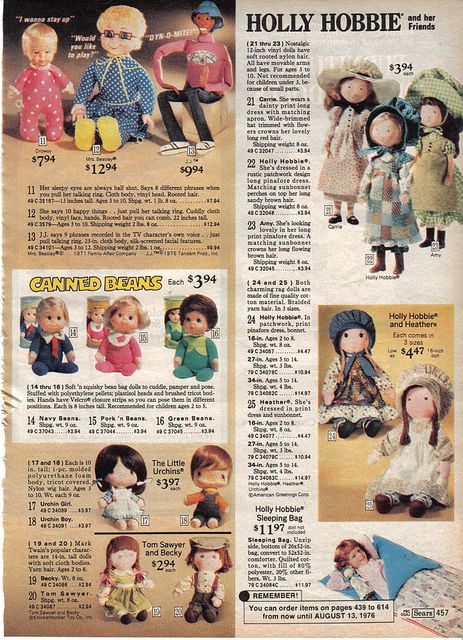 Vintage Dolls Target, Mrs Beasley, Holly Hobbie Doll, Vintage Christmas Toys, Toy Catalogs, Childhood Memories 70s, Canned Beans, Christmas Catalogs, Holly Hobbie