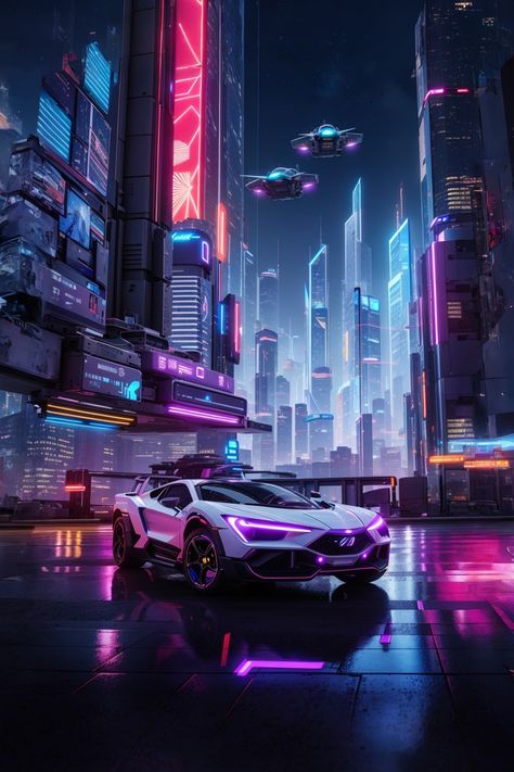 Punk Background, Futuristic Lighting, Neon Car, Flying Cars, Sci Fi City, Bible Verse Pictures, Futuristic Aesthetic, Futuristic Home, Futuristic Background