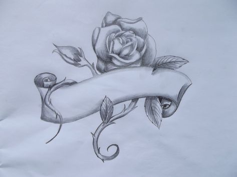 Scroll Tattoo, Tattoo Scroll, Rose Banner, Banner Tattoo, Scroll Tattoos, Black Rose Tattoo, Tattoo Banner, Rose Tattoo Stencil, Tattoo Roses