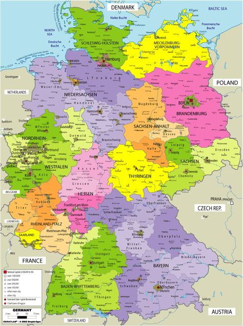 map of germany with cities and towns | Hopefully up above you found a map of Germany with cities that`s ... Map Of Germany, Genealogy Map, German Map, Europa Park, German Heritage, Germany Map, Germany Flag, German History, Printable Maps