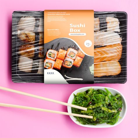 Sushi Box Mockup | 15+ Best Sushi PSD Presentation Template for Designer Sushi Box Packaging, Sushi Packaging, Sushi Pictures, Sushi Ideas, Sushi Kit, Healthy Sushi, Sushi Box, Sushi Bake, Food Mockup