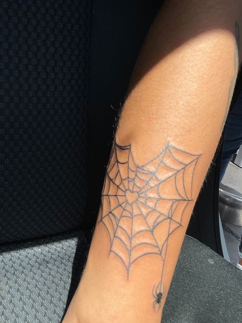 Heart Spider web with spider tatoo Women Spider Web Tattoo, Heart With Spider Web Tattoo, Love Heart Spider Web Tattoo, Spider Web Heart Tattoo Elbow, Spider Web Arm Tattoo, Spider Web And Spider Tattoo, Spider Wed On Elbow Tattoo, Spider Web Leg Tattoo, Heart Cobweb Tattoo