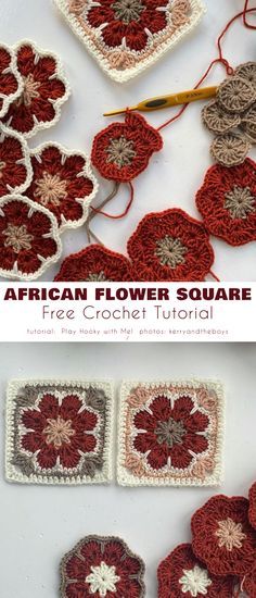 African Flower Square Fall Ideas Flower Grammy Square, Grabby Square Sweater, Granny Square Crochet Sweater Layout, Hexagon Flower Crochet Pattern, Pretty Crochet Granny Squares, Crochet Patterns Squares Blanket, Cottage Style Crochet, Crochet Textile Art, Crochet Project Free Pattern