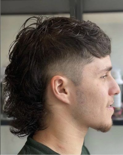 Trendsetting 18 Men's Haircuts with Shaved Sides: Styles for Every Occasion - From Edgy to Elegant Back Of Mullet, Long Mullet Men, Haircuts With Shaved Sides, Hairstyles With Shaved Sides, Back Haircut, Straight Hair Mullet, 80s Mullet, Mens Haircuts Thick Hair, Mullet Long