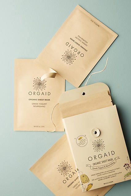 Orgaid Organic Sheet Mask Set Organic Skin Care Packaging, Organic Packaging, Tender Love, Cosmetic Packaging Design, Skin Care Packaging, Skincare Packaging, Sheet Masks, Love And Care, Tea Packaging