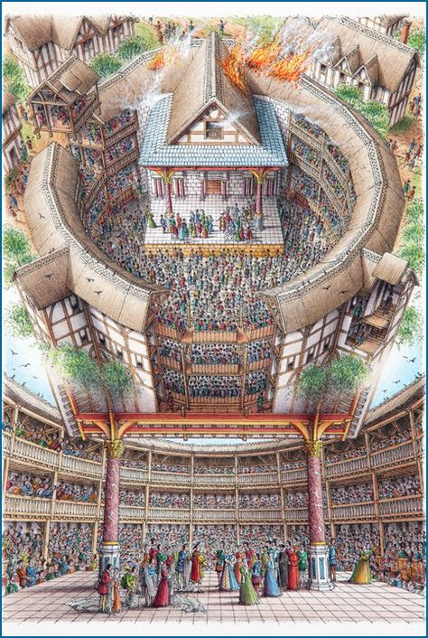 Elizabethan Theatre, Starověký Egypt, Globe Theatre, Globe Theater, St Pauls Cathedral, Concert Hall, British Artist, Eiffel Tower Inside, Architecture Drawing