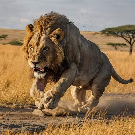 Animal Reference Photos Action Poses, Cool Animal Photos, Dynamic Animal Photography, Male Lion Photography, Lion Jumping, Igor Oleynikov, Scary Lion, Lion Running, Lion Aesthetic