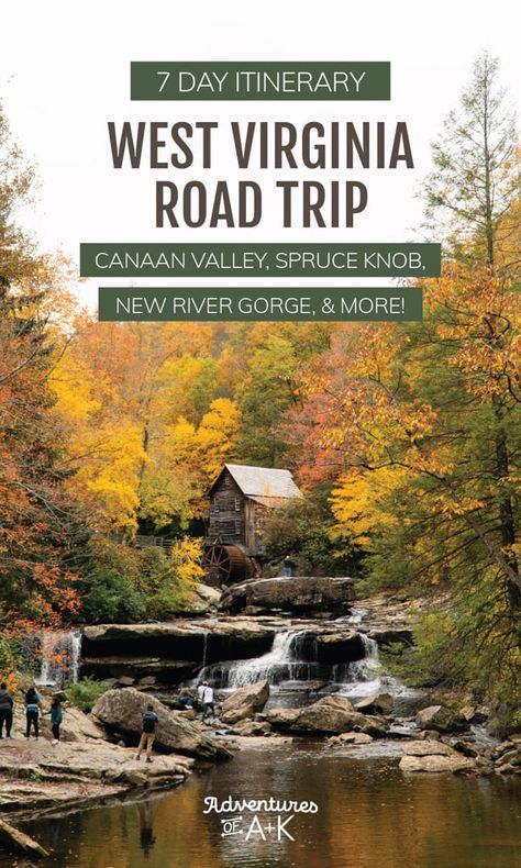 7 Day West Virginia Road Trip Itinerary | Adventures of A+K West Virginia In The Fall, West Virginia New River Gorge, Travel West Virginia, West Virginia Road Trip Map, Seneca Rocks West Virginia, Nelson Rocks West Virginia, Fayetteville West Virginia, Things To Do In West Virginia, Virginia Hikes