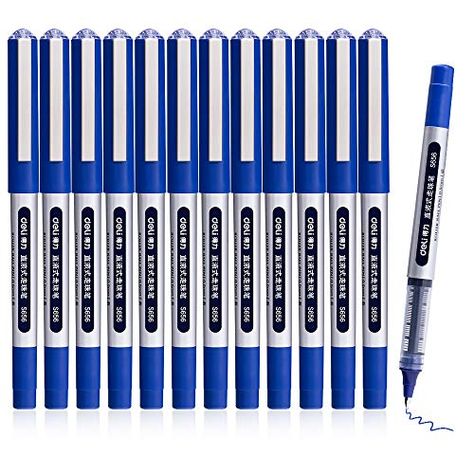 Blue Pen, Blue Pens Aesthetic, Blue Ball Pen Art, Blue Highlighter Pen, Blue Ballpoint Pen Art, Best Rollerball Pens, Note Pen, School Pens, Gel Pens Set