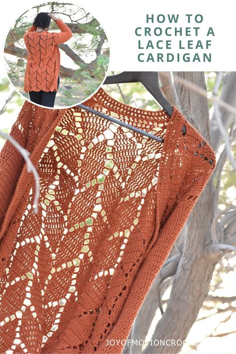 Looking for a beautiful lace crochet cardigan pattern to add some crochet garments to your spring wardrobe? Look no further than the In The Forest Of The Night Cardigan by guest designer Desamour Designs! With a beautiful leaf lace motif pattern, this crochet cardigan is worked from the bottom up with intermediate crochet stitches and diagrams to help you in your project. Lace Cardigan Crochet, Crochet Leaf Pattern Free, Crochet Lace Cardigan Pattern Free, Crochet Kimono Cardigan Pattern Free, Fitted Crochet Lace Cardigan For Fall, Lace Crochet Cardigan Pattern, Summer Long Sleeve Crochet Lace Cardigan, Elegant Crochet Lace Cardigan, Long Sleeve Crochet Lace Knit Cardigan