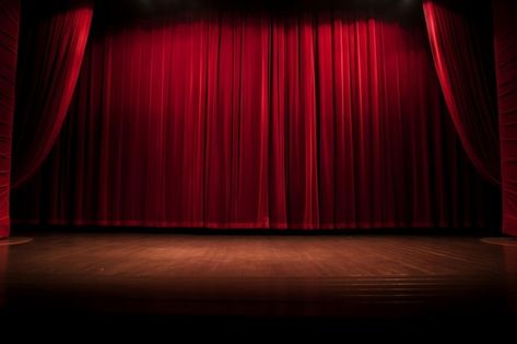 Glorious red curtain above empty theatre... | Premium Photo #Freepik #photo #curtain-background #theater-background #theatre-stage #theatre-background Theatre Background, Theater Background, Curtain Background, Stage Theatre, Hollywood Theater, Theater Stage, Theatre Curtains, Stage Curtains, Stage Background