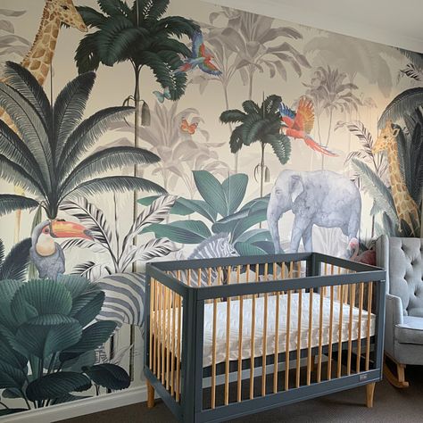 Jungle Animal Wallpaper, Safari Mural, Jungle Wall Mural, Kindergarten Wallpaper, Jungle Mural, Forest Mural, Jungle Wall, Jungle Room, Jungle Nursery