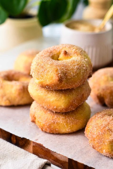 These 2 ingredient Donuts are easy, air fryer donuts made with yogurt and flour. They are very tasty, not fried, and therefore, a little healthier to quickly fix your donut cravings. Classic Donut Recipe, Vegan Royal Icing Recipe, Air Fryer Doughnut Recipe, Air Fry Donuts, Healthy Donuts Recipe, Conscious Plant Kitchen, Air Fryer Donuts, Donut Calories, Vegan Doughnuts