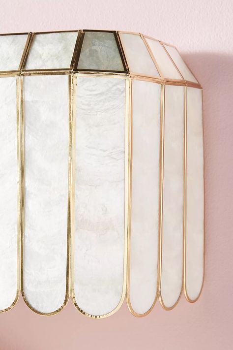 Madelyn Capiz Faceted Vanity Sconce | Anthropologie Art Deco Interior Bathroom, Anthropologie Bathroom, Brass And Chrome Bathroom, Funky Interior, Restaurant Vibes, Mirror And Sconces, Parisian Interior Design, Light Drawing, Girly Bathroom