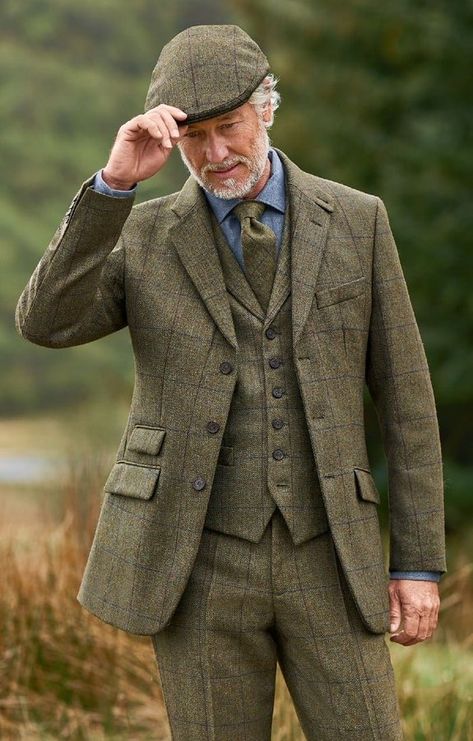 (1) X Older Mens Hairstyles, Hacking Jacket, Tweed Waistcoat, Tweed Trousers, Crockett And Jones, Country Wear, Saxony, Crew Clothing, British Men