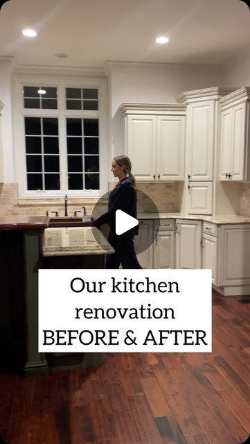 40K likes, 1,993 comments - merricksart on August 23, 2024: "Our kitchen renovation is finally complete!! 🙏🏼 here’s a quick look at the BEFORE and AFTER, but there are tons of pictures and links to everything in today’s blog post on MERRICKSART.com. We are BEYOND happy with how everything turned out, and this has transformed the house and this space to be open, bright, modern, and super functional. Comment below with the word LINK and I’ll send you a DM with a link to the blog post so you ca Kitchen Ideas Refrigerator Placement, Must Have Kitchen Upgrades, Kitchen Layout With Windows On 2 Walls, White Kitchen White Floors, Awkward Column Kitchen, Island In Front Of Sliding Door, Entertainment Kitchen Design, Small Kitchen Ideas With Island Open Concept, Tall Kitchen Ceilings