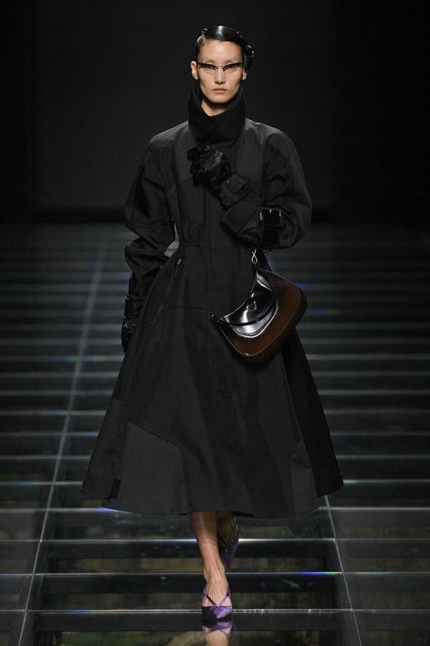 Prada Fall Winter 2024-25 Fashion Show Fashion Week Schedule, Milan Fashion Week Runway, Sheer Slip Dress, Fashion Week 2024, Prada Milano, Leather Varsity Jackets, Thanksgiving Fashion, Jeremy Allen White, Prada Collection