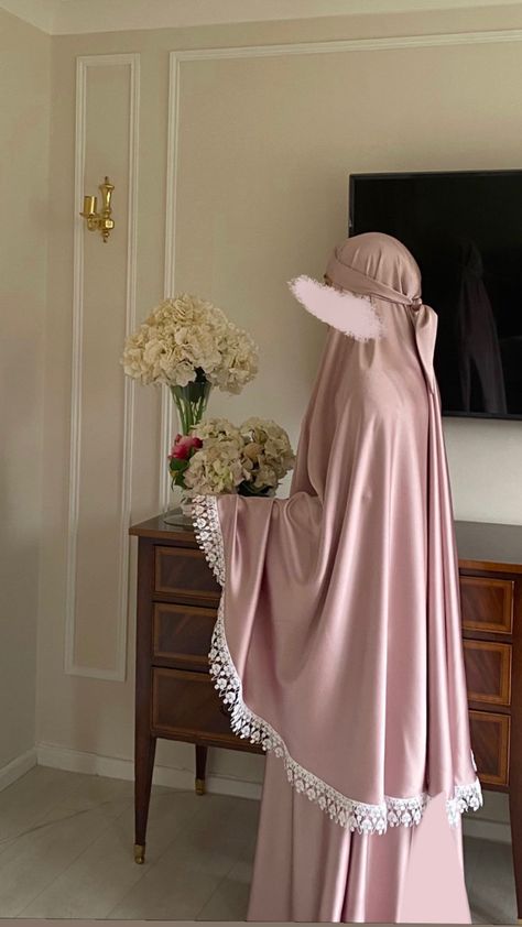 Prayer Dress, Prayer Outfit, Ramadan Gift, Prayer Set, Muslim Dress, Islamic Dress, khimar Prayer Abaya, Islamic gift, Prayer Hijab Veil, satin Jilbaab Eid Gift Prayer Set Muslim, Floral Abaya Designs, Coquette Abaya, Khimar Aesthetic, Satin Veil, Muslim Veil, Ramadan Hijab, Prayer Clothes, Outfit Muslim