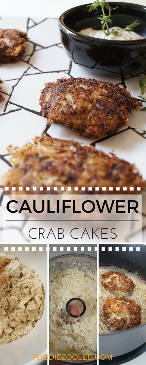 Cauliflower Crab Cakes Crab Recipes Healthy, Crab Cake Recipes, Ideal Protein Recipes, Crab Cake Recipe, Crab Cake, Meatless Dinner, Lean And Green Meals, Healthy Menu, Crab Recipes