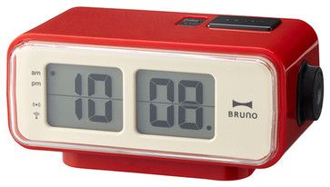 Retro Digital Flip Clock Small - Red - contemporary - clocks - neo-utility Digital Flip Clock, Alarm Clock Png, Alarm Clock Icon, Clock Png, Clocks Digital, Flip Alarm Clock, Retro Alarm Clock, Pngs For Moodboards, Desk Alarm Clock