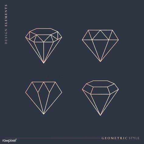 Geometric diamond design collection vector | free image by rawpixel.com / Aew #vector #vectoart #digitalpainting #digitalartist #garphicdesign #sketch #digitaldrawing #doodle #illustrator #digitalillustration #modernart Diamond Illustration Design, Diamond Graphic Design, Diamond Doodle, Diamond Illustration, Black Abstract Background, Screen Printing Logo, Geometric Diamond Design, Jewelry Logo Design, Diamond Icon