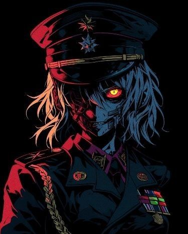 Tanya The Evil, Ange Demon, Anime Military, Anime Warrior, Dark Art Illustrations, Anime Monochrome, Military Uniform, Red Eyes, Dark Anime