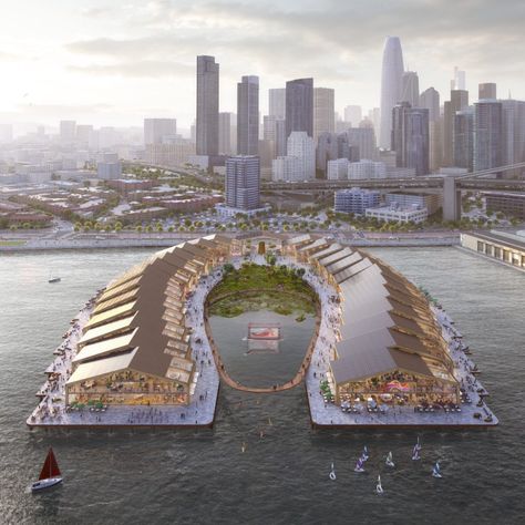 Oma Architecture, Heatherwick Studio, Thomas Heatherwick, San Francisco Design, Floating City, Sea Level Rise, Cycling Route, Historic Preservation, South Beach