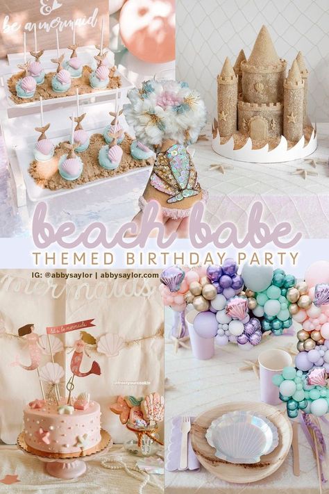 beach babe themed birthday party Shellebrate Birthday, Shell Mermaid, Mermaid Under The Sea, Party Inspo, First Birthday Ideas, Shop Decor, Clam Shell, My Lifestyle, Themed Birthday Party