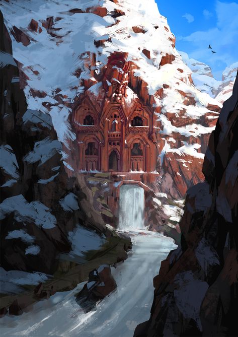 ArtStation - The Iron Hills Fantasy City Built Into Mountain, Fantasy Places Art, Dwarven Architecture, Fantasy Fortress, Dwarven City, Fantasy Place, Fantasy Cities, Lotr Art, Rpg Map