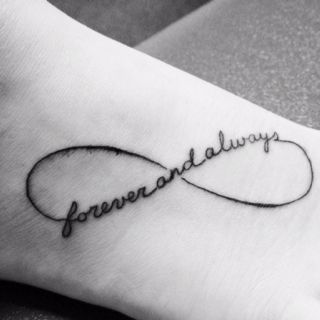 Forever And Always Infinity Tattoo, Forever Infinity Tattoo, Forever And Always Tattoos For Couples, Tattoo Foot Men, Forever And Always Tattoos, Always And Forever Tattoo, Always Tattoo, Vampire Tattoo, Cute Tattoos On Wrist