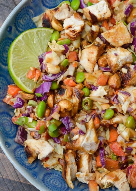 Thai Crunch Chicken Salad, Thai Inspired Chopped Chicken Salad, Thai Chicken Bowls Healthy, Crunchy Thai Chicken Salad With Peanut Dressing, Keto Thai Chicken Salad, Crunchy Thai Salad, Crunchy Thai Chicken Salad, Chicken For Salads Recipe, Macro Salad Recipes