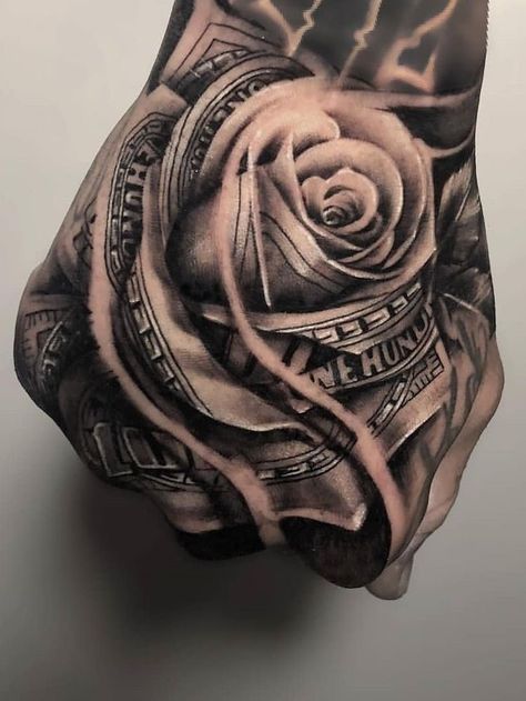 Money Rose Tattoo, Remember Tattoo, Arm Tattoos For Guys Forearm, Underboob Tattoo Designs, Learn To Tattoo, Rose Drawing Tattoo, Rose Hand Tattoo, Saved Tattoo, Hand And Finger Tattoos