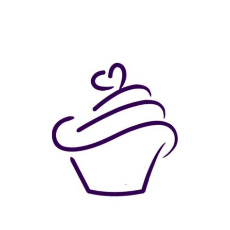 Cake Logo Design Ideas, Sweet Shop Logo, Cupcakes Logo, Cupcake Outline, Double Cake, Baking Drawing, Cupcake Tattoo, Cupcake Logo Design, Logo Sweet