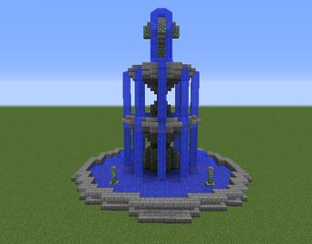 Fountain on 3 Levels - GrabCraft - Your number one source for MineCraft buildings, blueprints, tips, ideas, floorplans! Minecraft Kale, Minecraft Fountain, Minecraft Building Blueprints, Construction Minecraft, Minecraft Statues, Minecraft Decoration, Minecraft Mansion, Bangunan Minecraft, Diy Minecraft