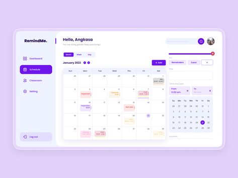 Classroom Schedule, Scheduling App, Booking Website, Day Schedule, Schedule Design, App Ui Design, Web App Design, App Ui, Web App