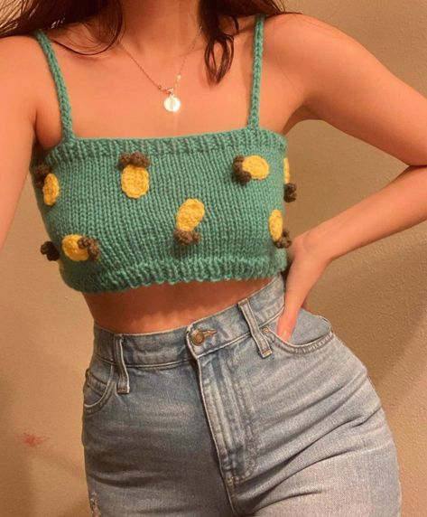 Knit Crop Top, Summer Crochet, Crochet Clothes, Fun Crafts, Crochet Projects, Needlework, Crochet Top, Piercings, Amigurumi