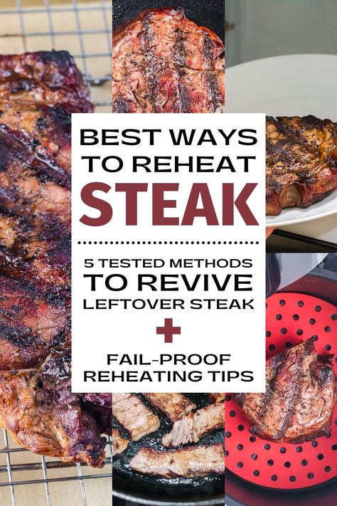 Don't toss that leftover steak! Instead, discover 5 genius ways to reheat it and bring back those juicy, delicious flavors. From the classic oven to the speedy microwave, this guide will ensure your steak is just as good as the first time around! via @kitchen laughter Reheating Steak In Air Fryer, Reheat Ribs In Oven, How To Reheat Ribs In Air Fryer, Reheating Steak Best Way To, Reheat Steak Best Way To, Reheat Steak, How To Reheat Steak, Steak In Oven, Steak Tips