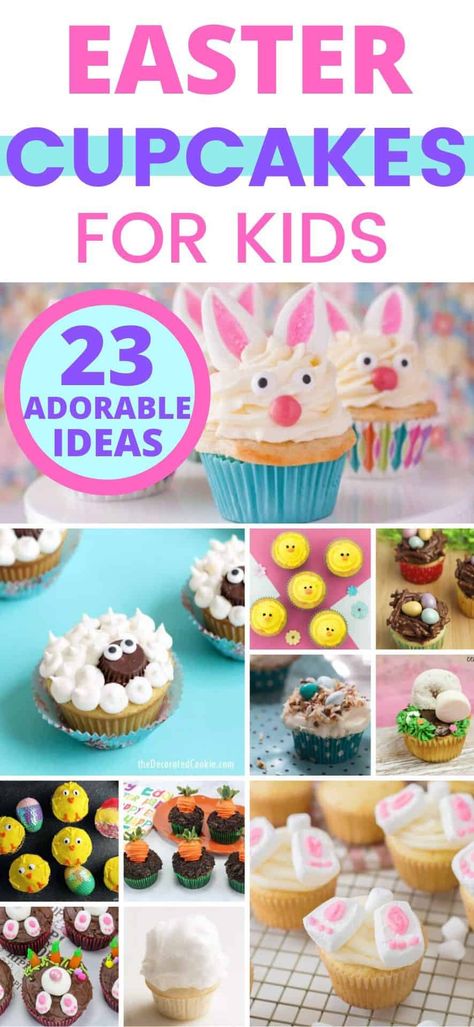 Easter Desserts Cake, Easter Cupcake Recipes, Dessert For Kids, Cupcakes For Kids, Easter Cupcakes Easy, Yummy Easter Desserts, Gluten Free Easter, Easter Bunny Cupcakes, Easy Easter Desserts